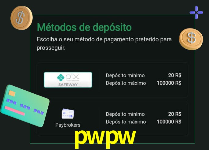 O cassino pwpw oferece uma grande variedade de métodos de pagamento